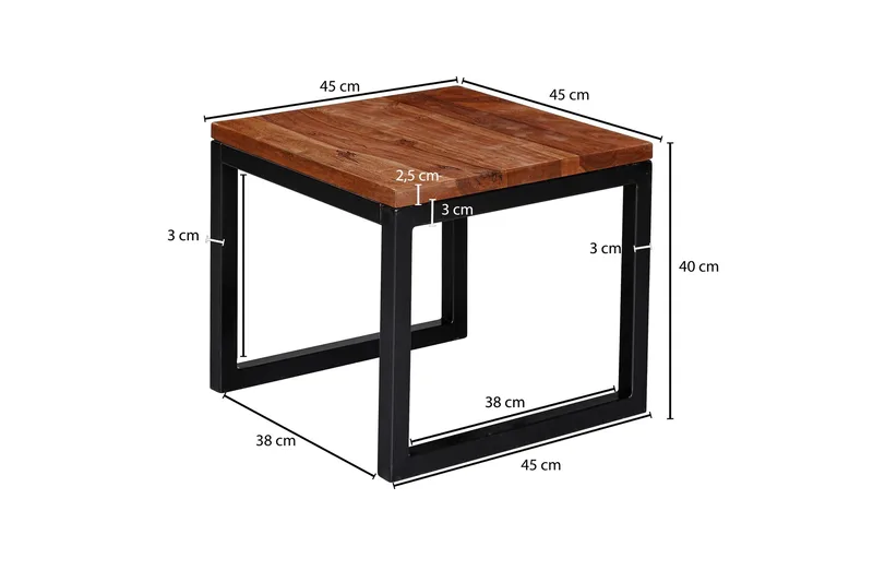 Willowdale Sofabord 45 cm - Brun/Sort - Møbler - Borde - Sofabord