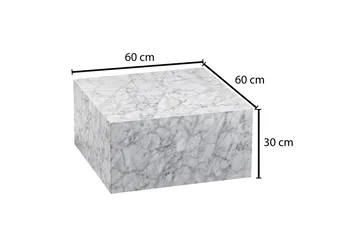 Willowdale Sofabord 60 cm Marmormønster - Hvid/Grå - Møbler - Borde - Sofabord