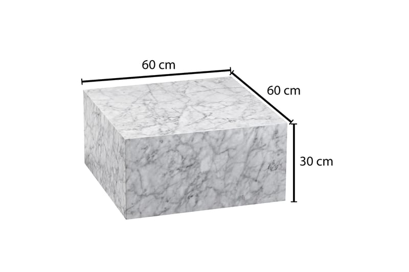 Willowdale Sofabord 60 cm Marmormønster - Hvid/Grå - Møbler - Borde - Sofabord