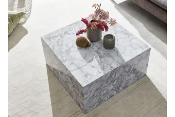 Willowdale Sofabord 60 cm Marmormønster - Hvid/Grå - Møbler - Borde - Sofabord
