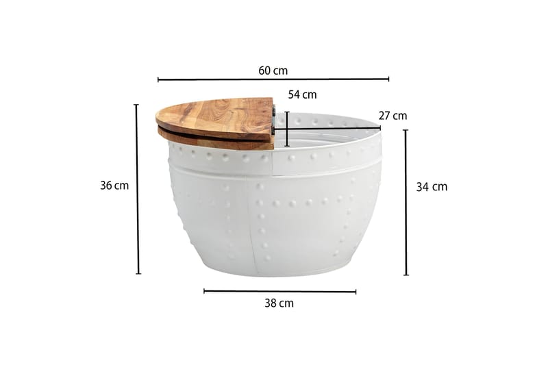 Willowdale Sofabord 60 cm Rund - Brun / hvid - Møbler - Borde - Sofabord