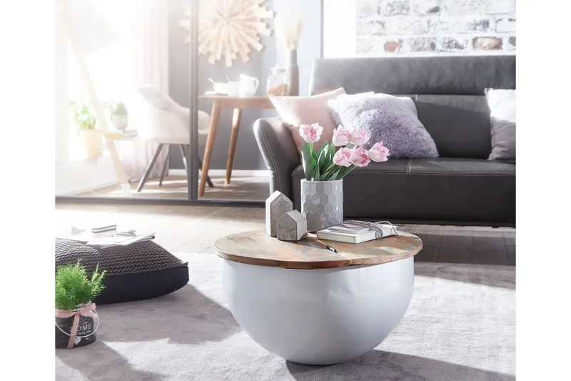 Willowdale Sofabord 60 cm Rund - Brun / hvid - Møbler - Borde - Sofabord