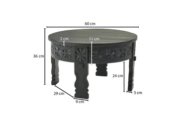 Willowdale Sofabord 60 cm Rundt - Sort - Møbler - Borde - Sofabord