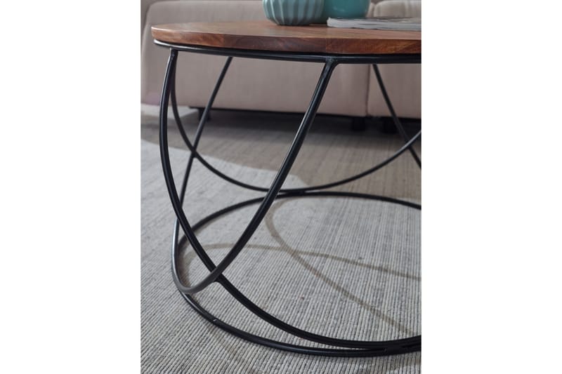 Willowdale Sofabord 60 cm Rundt - Træ/Brun/Sort - Møbler - Borde - Sofabord