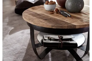 Willowdale Sofabord 60x34 cm med Opbevaring Rund - Brun / sort - Møbler - Borde - Sofabord
