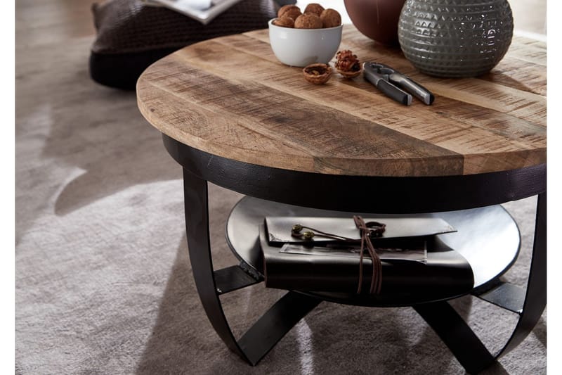 Willowdale Sofabord 60x34 cm med Opbevaring Rund - Brun / sort - Møbler - Borde - Sofabord