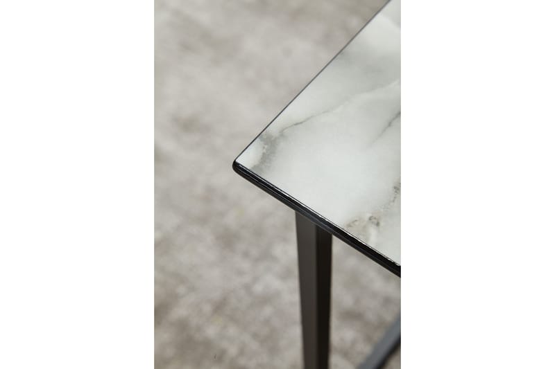 Willowdale Sofabord 80 cm Marmormønster - Hvid/Sort - Møbler - Borde - Sofabord
