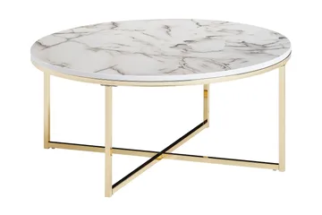 Willowdale Sofabord 80 cm Rund - Hvid / grå / guld - Møbler - Borde - Sofabord