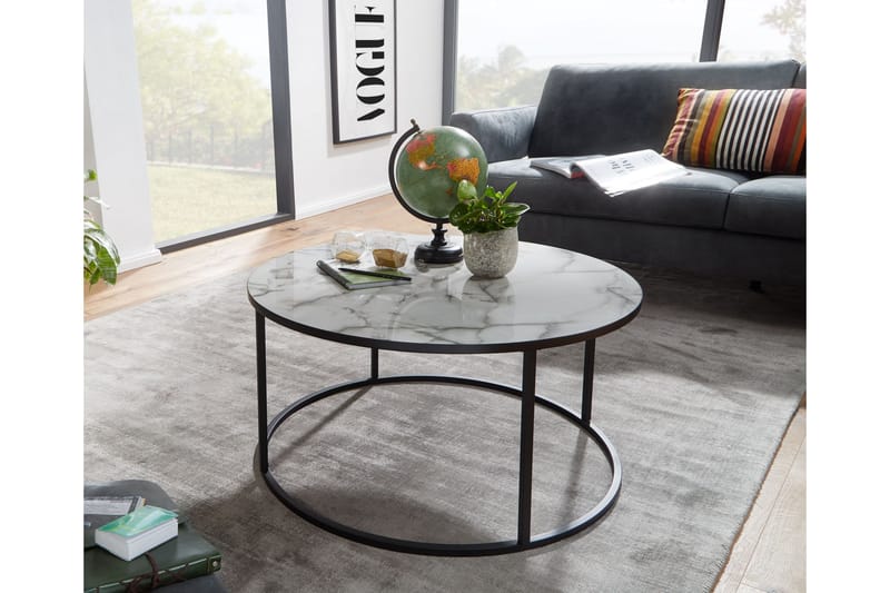 Willowdale Sofabord 80 cm Rund - Hvid / Sort - Møbler - Borde - Sofabord