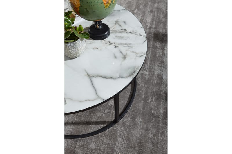 Willowdale Sofabord 80 cm Rund - Hvid / Sort - Møbler - Borde - Sofabord