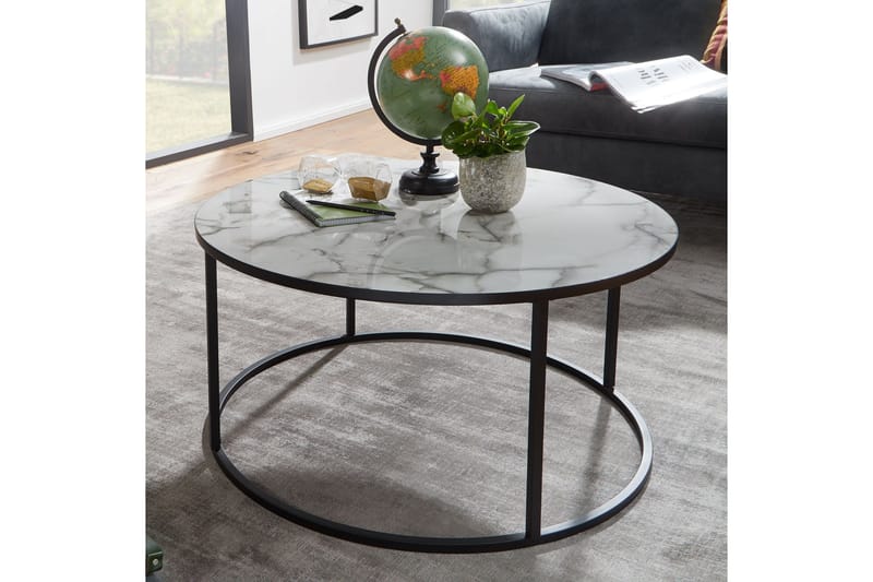 Willowdale Sofabord 80 cm Rund - Hvid / Sort - Møbler - Borde - Sofabord