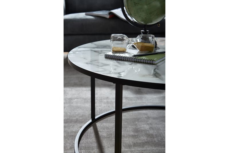 Willowdale Sofabord 80 cm Rund - Hvid / Sort - Møbler - Borde - Sofabord