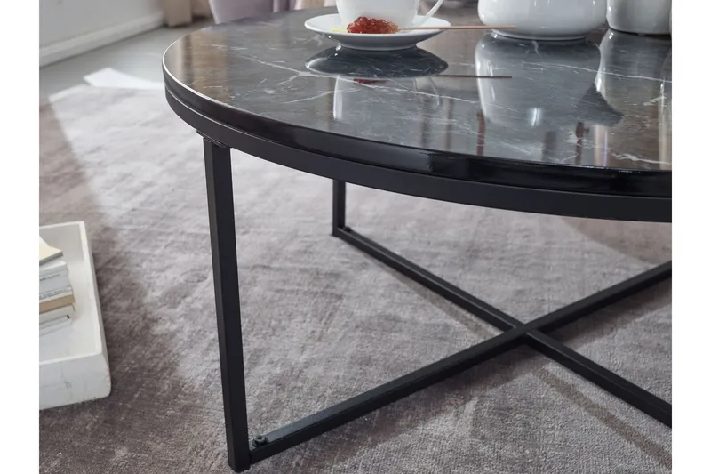 Willowdale Sofabord 80 cm Rund - Sort / grå - Møbler - Borde - Sofabord