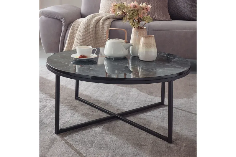 Willowdale Sofabord 80 cm Rund - Sort / grå - Møbler - Borde - Sofabord