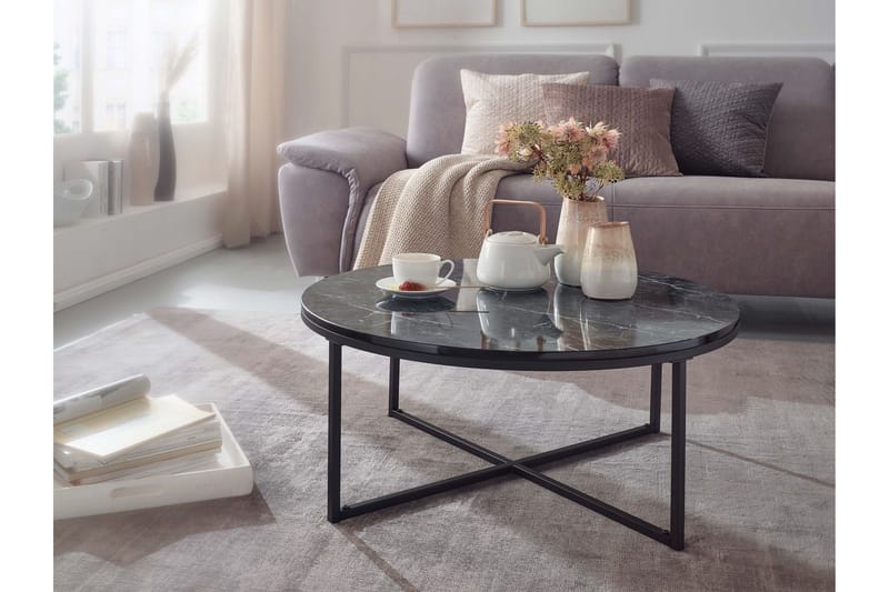 Willowdale Sofabord 80 cm Rund - Sort / grå - Møbler - Borde - Sofabord