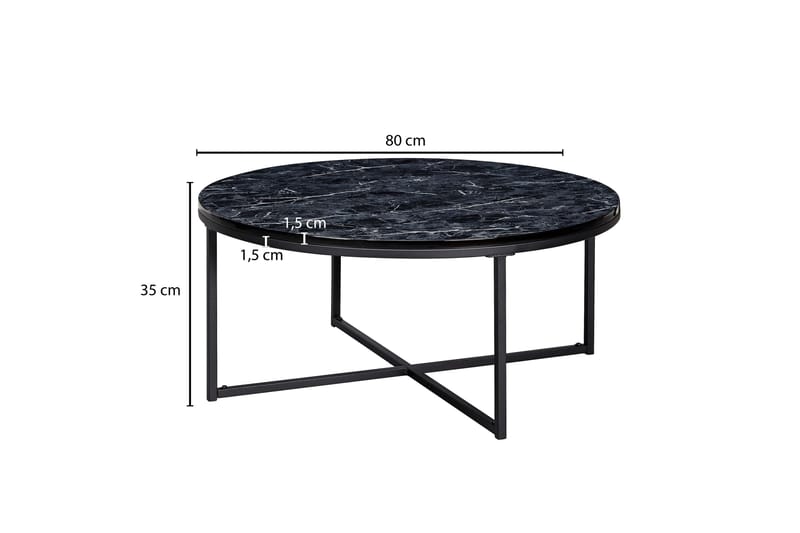 Willowdale Sofabord 80 cm Rund - Sort / grå - Møbler - Borde - Sofabord