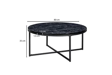 Willowdale Sofabord 80 cm Rund - Sort / grå - Møbler - Borde - Sofabord