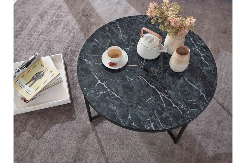 Willowdale Sofabord 80 cm Rund - Sort / grå - Møbler - Borde - Sofabord