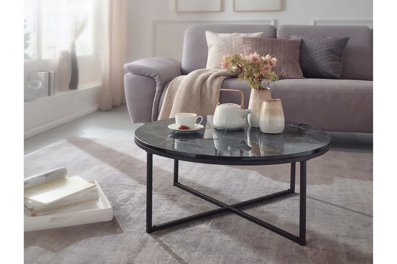 Willowdale Sofabord 80 cm Rund - Sort / grå - Møbler - Borde - Sofabord