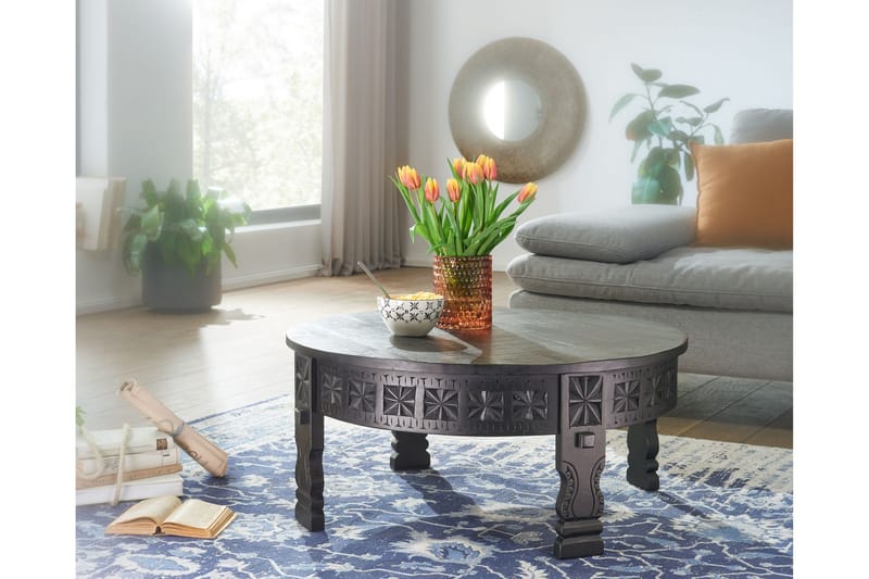 Willowdale Sofabord 80 cm Rundt - Sort - Møbler - Borde - Sofabord