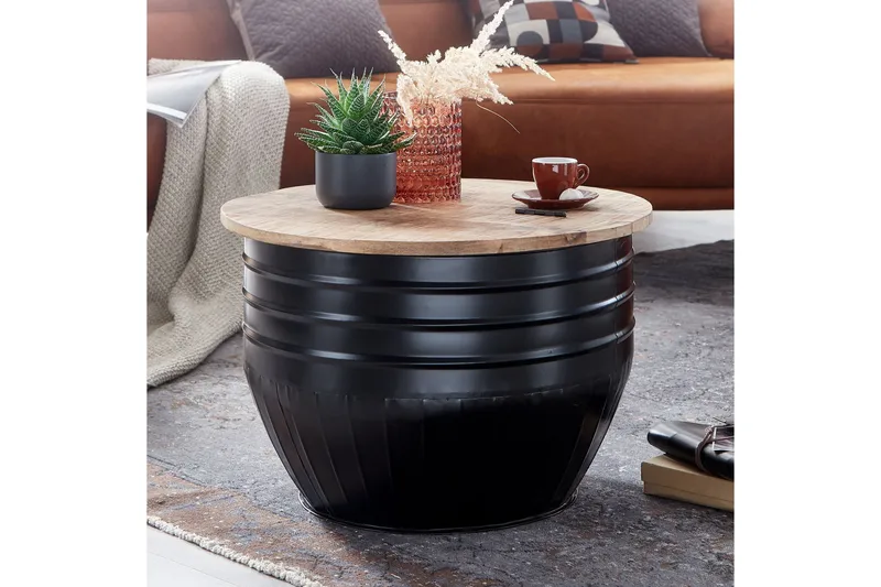 Willowdale Sofabord cm Rund - Brun / sort - Møbler - Borde - Sofabord