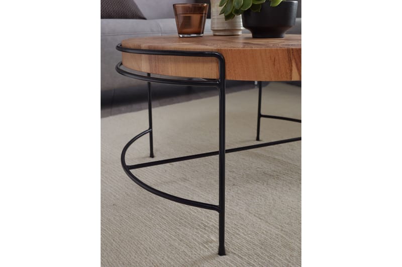 Willowdale Sofabord cm Rund - Brun / sort - Møbler - Borde - Sofabord