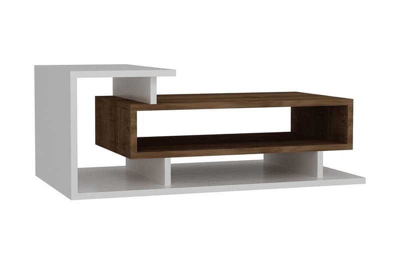 Winvar Sofabord 90 cm - Hvid/Valnøddebrun - Møbler - Borde - Sofabord