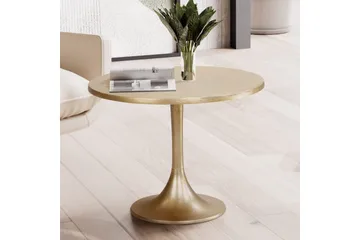 Sofabord Wohnling 60 cm Rundt Guld Farvet Metal Ramme Industriel - Møbler - Borde - Sofabord