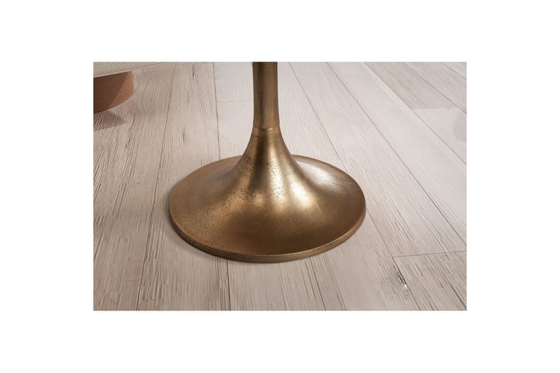Sofabord Wohnling 60 cm Rundt Guld Farvet Metal Ramme Industriel - Møbler - Borde - Sofabord