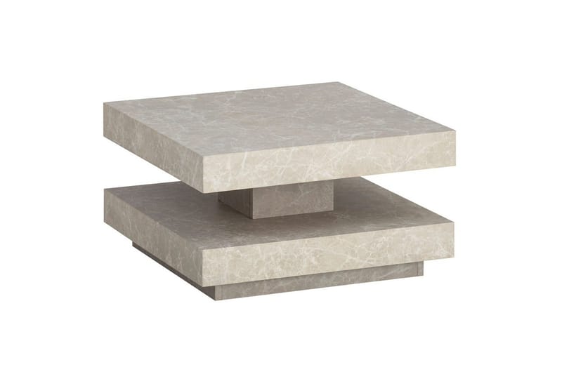 Sofabord Wohnling firkantet 60 cm, stenoptik stil, moderne look Beige, Beige