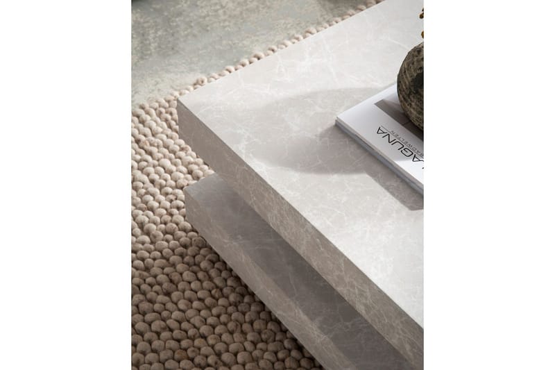 Sofabord Wohnling firkantet 60 cm, stenoptik stil, moderne look Beige - Beige - Møbler - Borde - Sofabord