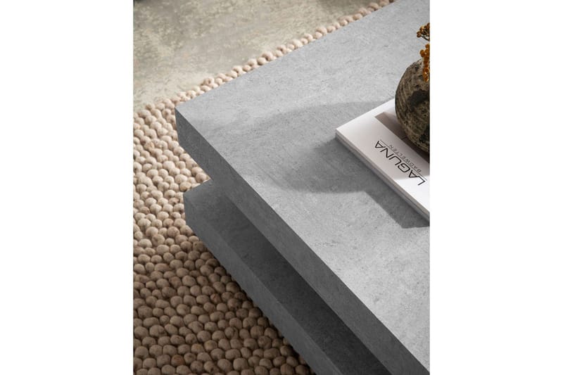 Sofabord Wohnling firkantet 60 cm, stenoptik stil, moderne look Grå - Grå - Møbler - Borde - Sofabord