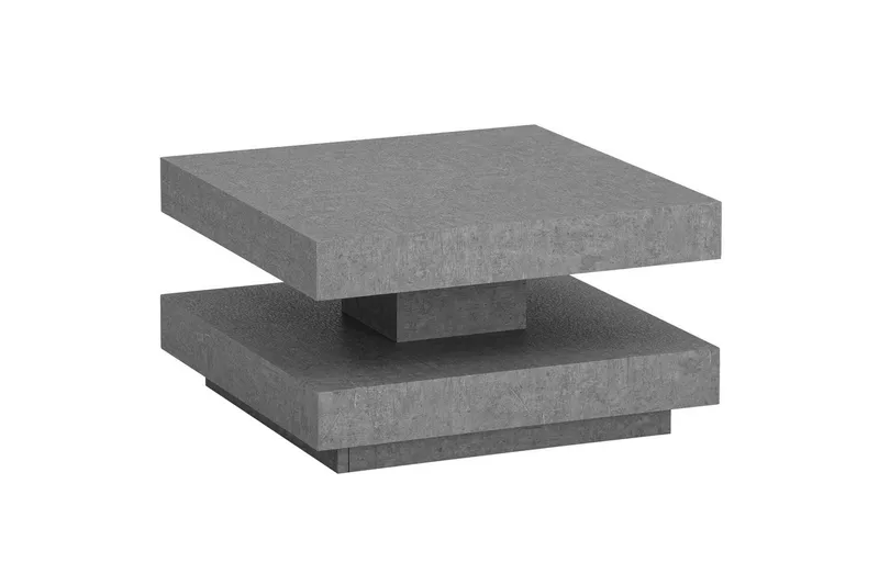 Sofabord Wohnling firkantet 60 cm, stenoptik stil, moderne look Grå, Grå