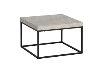 Sofabord Wohnling firkantet 60 cm stenoptik stil, klassisk metalramme, moderne look Beige