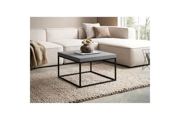 Sofabord Wohnling firkantet 60 cm stenoptik stil, klassisk metalramme, moderne look Grå - Grå - Møbler - Borde - Sofabord