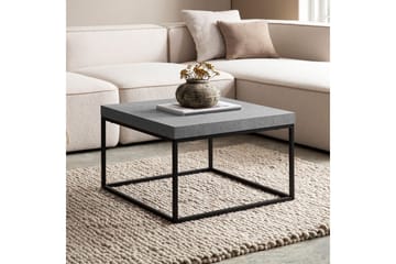 Sofabord Wohnling firkantet 60 cm stenoptik stil, klassisk metalramme, moderne look Grå - Grå - Møbler - Borde - Sofabord
