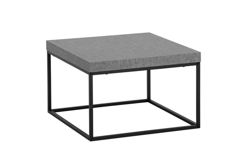 Sofabord Wohnling firkantet 60 cm stenoptik stil, klassisk metalramme, moderne look Grå - Grå - Møbler - Borde - Sofabord