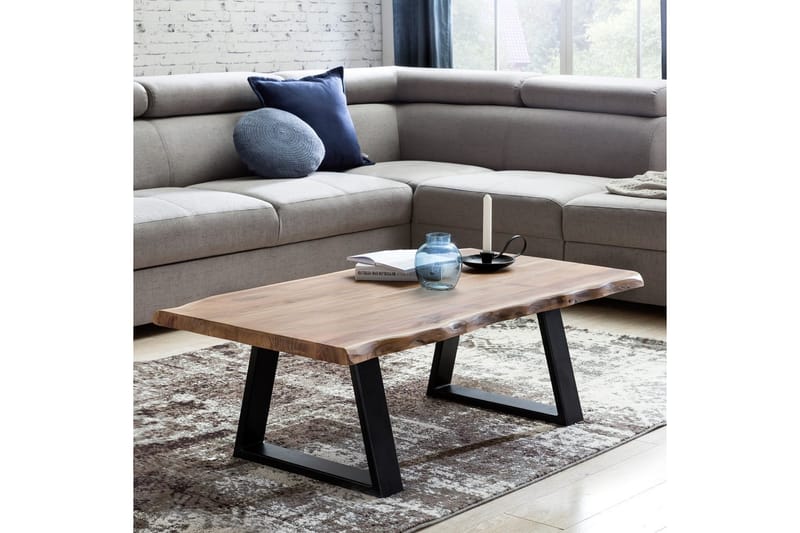 Sofabord Wohnling Gaya Massivt Akaciatræ Kant Look Landlig - Møbler - Borde - Sofabord