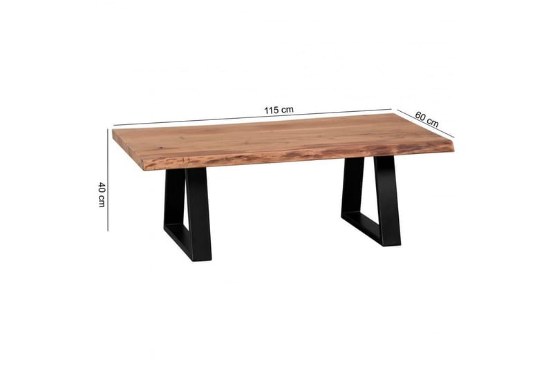 Sofabord Wohnling Gaya Massivt Akaciatræ Kant Look Landlig - Møbler - Borde - Sofabord