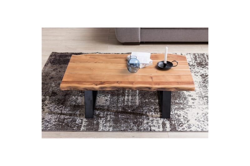 Sofabord Wohnling Gaya Massivt Akaciatræ Kant Look Landlig - Møbler - Borde - Sofabord