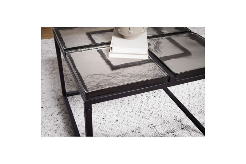 Sofabord Wohnling Kvadratisk glas 58 cm klassisk metalramme moderne - Møbler - Borde - Sofabord