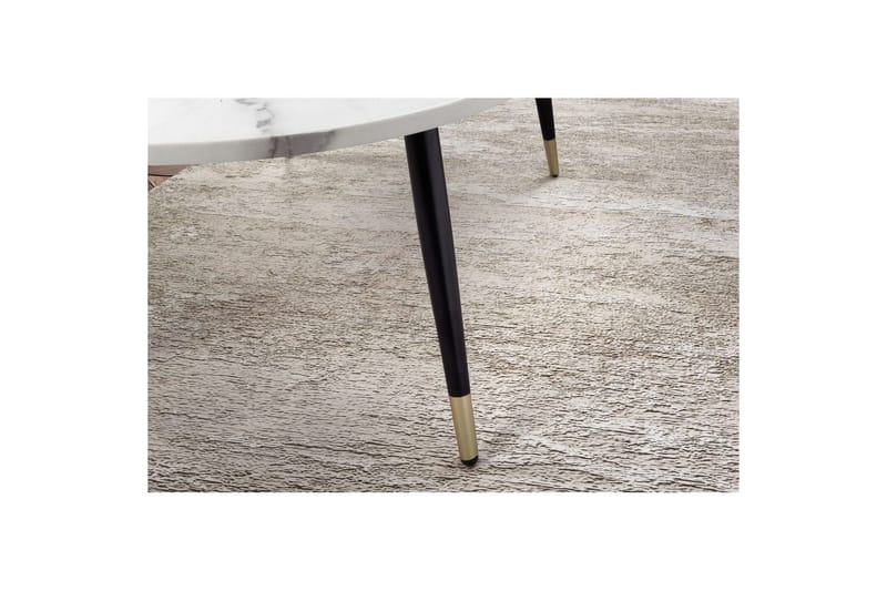 Sofabord Wohnling marmor look 120 cm, oval moderne stil Marmor Hvid - Marmor Hvid - Møbler - Borde - Sofabord