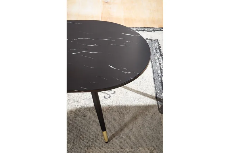 Sofabord Wohnling marmor look 120 cm, oval moderne stil Marmor sort - Marmor sort - Møbler - Borde - Sofabord