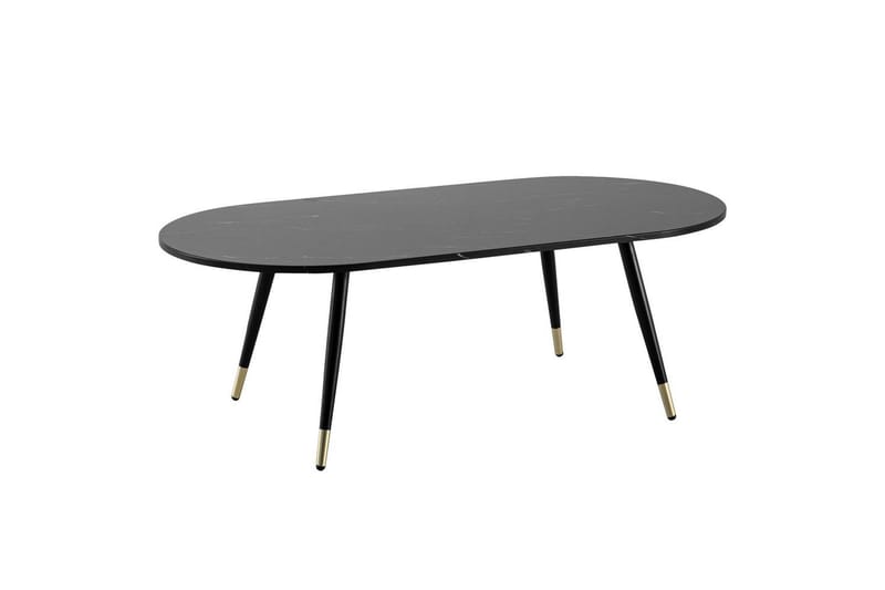 Sofabord Wohnling marmor look 120 cm, oval moderne stil Marmor sort - Marmor sort - Møbler - Borde - Sofabord