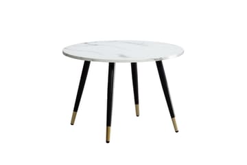 Sofabord Wohnling marmor look 60 cm rund, moderne stil Marmor Hvid