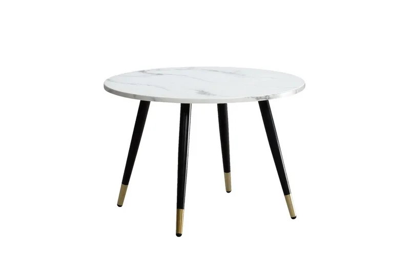 Sofabord Wohnling marmor look 60 cm rund, moderne stil Marmor Hvid, Marmor Hvid