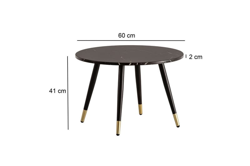 Sofabord Wohnling marmor look 60 cm rund, moderne stil Marmor sort - Marmor sort - Møbler - Borde - Sofabord