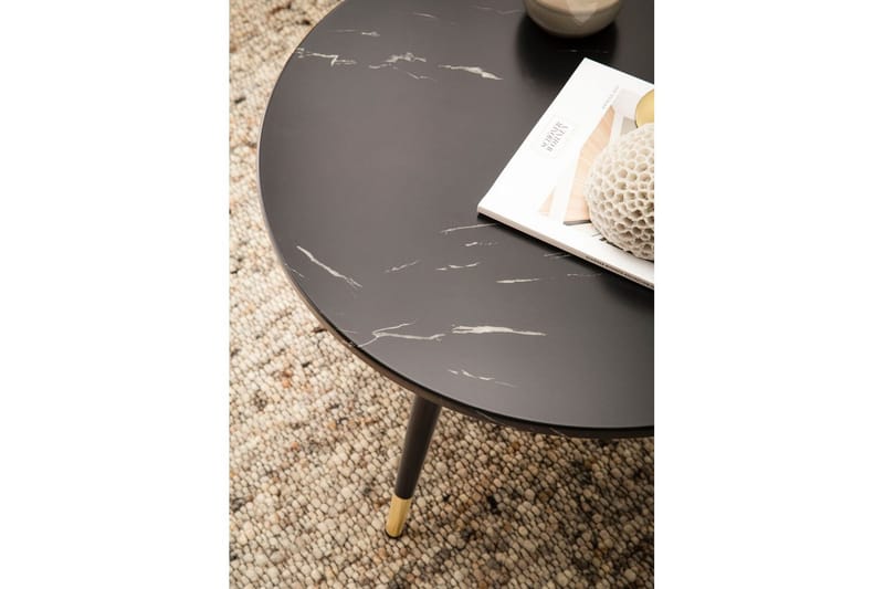 Sofabord Wohnling marmor look 60 cm rund, moderne stil Marmor sort - Marmor sort - Møbler - Borde - Sofabord