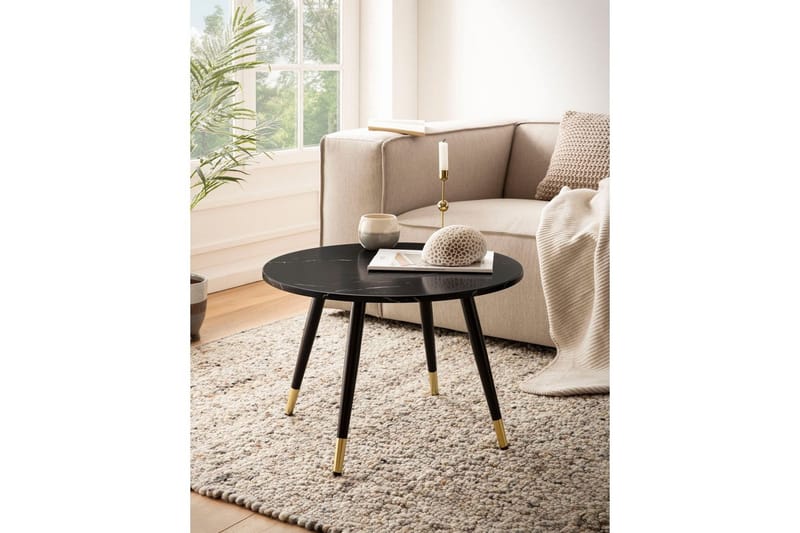 Sofabord Wohnling marmor look 60 cm rund, moderne stil Marmor sort - Marmor sort - Møbler - Borde - Sofabord