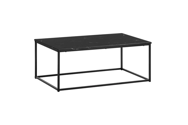 Sofabord Wohnling marmor stil, rektangulær elegant, moderne stil Sort, Marmorsort, Sort, Marmorsort